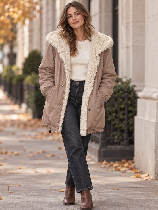 Free People Jackets & Blazers - NWT Free People Penny Lane Style Faux Fur Oversized Sherpa Hooded Jacket XS